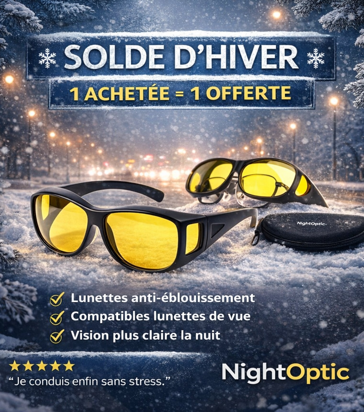 NightOptic™ - Les Lunettes Indispensables pour la Conduite Nocturne